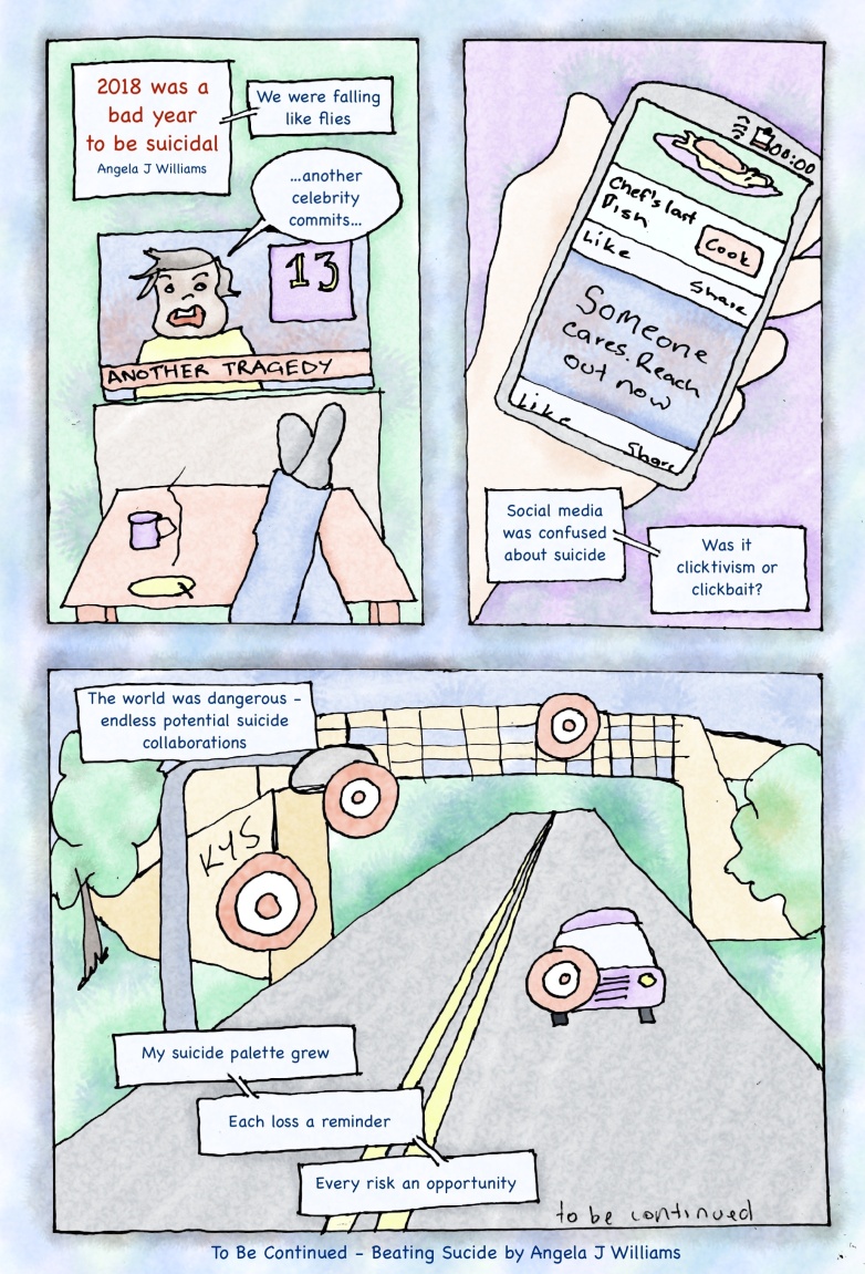To Be Continued is a hand-drawn comic about suicide. digitally painted in a watercolour style. Tweet @boxedangel